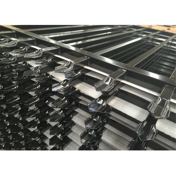 Galvanised Security Fencing Garrison Tubular Fence With Black Powder Coated Rails