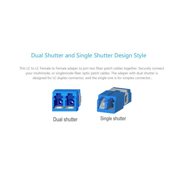 Dust Proof Fiber Optical Adapter LC Internal Single Shutter Adapter