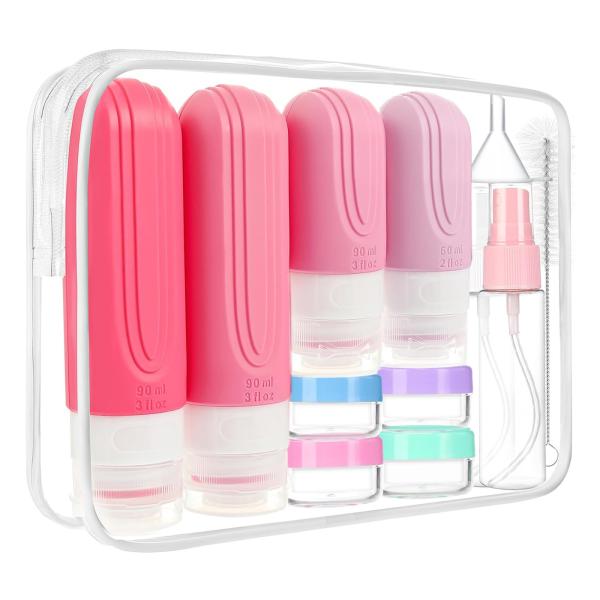 TSA Approved 16-Pack Silicone Travel Bottle Set 90ml and 60ml