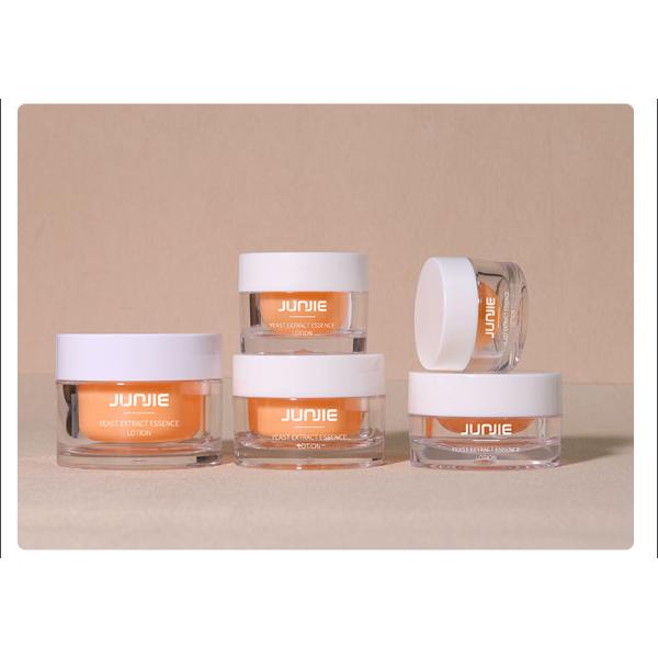 Luxury Clear Orange Double Wall Plastic Cream Jar 10ml 15ml 20ml 30ml 50ml Capacities with Screw Top Cap for Cosmetics