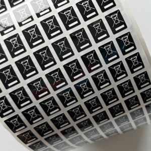 China Clear Printing Waterproof Sticker Label , Coated Paper Tamper Seal Stickers on sale