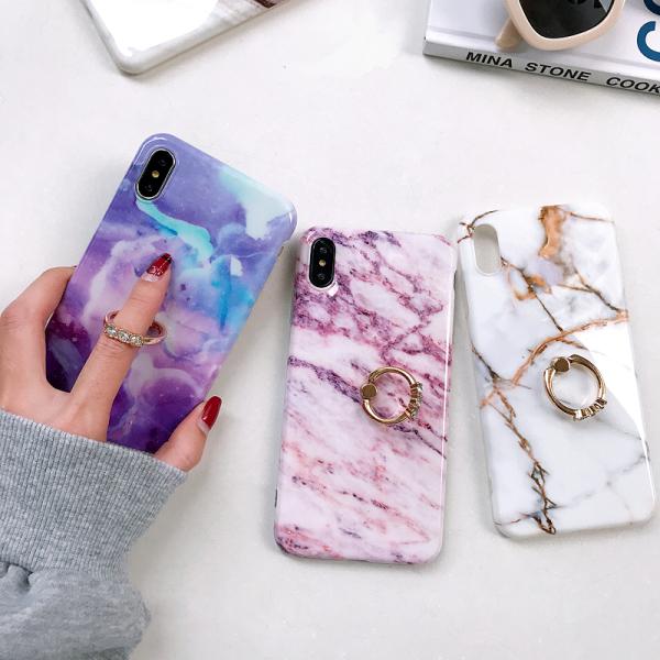 Iphone Xs Max marble case with iRing, Iphone Xs Max protective TPU case, Iphone Xs Max accessories, Iphone XR case