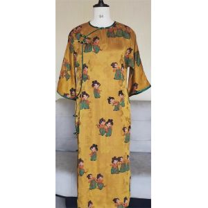 Custom Viscose Jacquard Chinese Elemental Patterns Lightweight Printed Jacquard