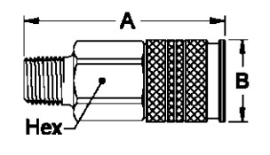 NPT 0.25 Inch High Flow Pneumatic Quick Coupling