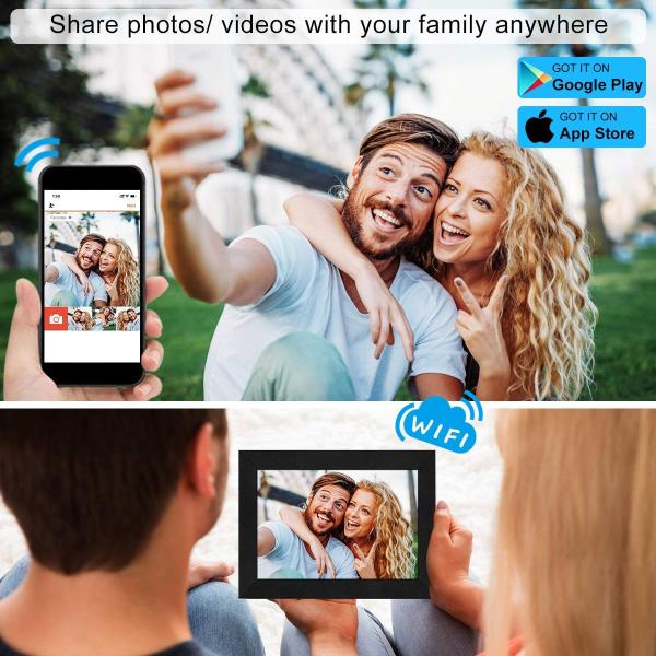 JCVISION JC-FRAME DIGITAL PHOTO FRAME 10.1 inch WIfi Android Photos VIdeos Digital photo Frame