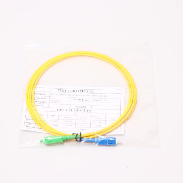 DYS SC/APC-SC/UPC SM Simplex PVC 1.5m Optical Fiber Patch Cord