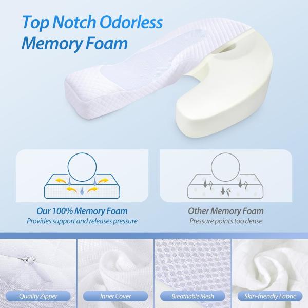 Pillow for Side Sleeper Body Pillow for Adults Memory Foam Pillow with U-Shaped Contoured Support Pain Relief with