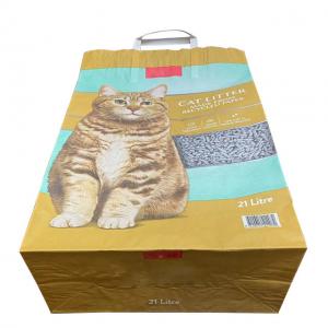 Buy cheap 7 Colours Paper Cat Litter Bags Handle Kraft Paper Packaging Bags Open Mouth product