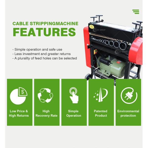 Cable Recycling Industry 4.5kw Automatic Wire Cutting Stripping And Crimping Machine