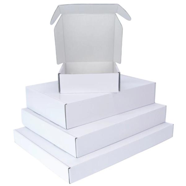 Matte White Rigid Corrugated Cardboard Bulk Mailer Boxes Custom 15x15x5