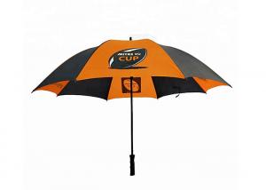 Buy cheap Orange And Black Compact Golf Umbrella Polyester / Pongee Fabric For Travel product