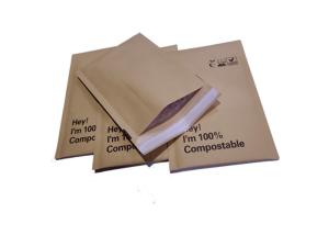 Buy cheap Kraft Bubble PBAT Biodegradable and Compostable Bags With Self Sealing product
