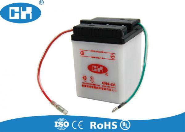 Quality White Six Volt Motorcycle Battery , Dry Charged 6v 4ah Motorcycle Battery For Scooter for sale