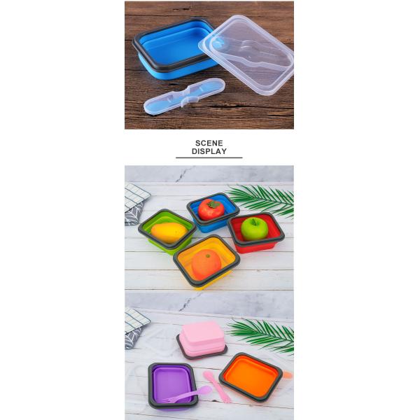 Rectangle Collapsible Silicone Bento Box For Kids