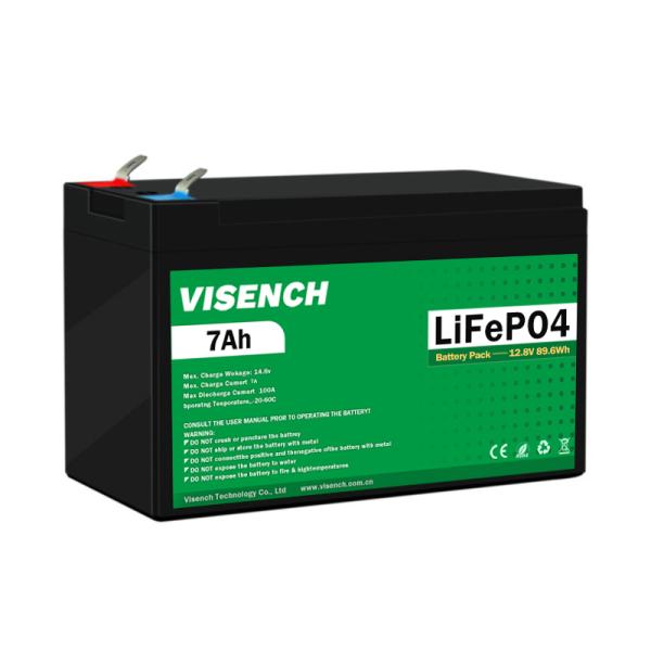Visench OEM ODM Prismatic 12V 3000 Cycle Life 12.8V 7Ah Lithium Ion Lifepo4 Battery Pack