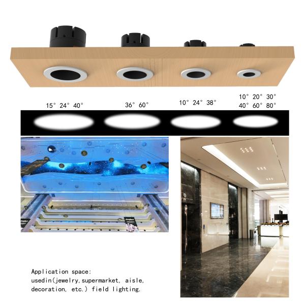 Adjustable Dimmable Recessed LED Downlights Flicker Free 7w Power Ra96