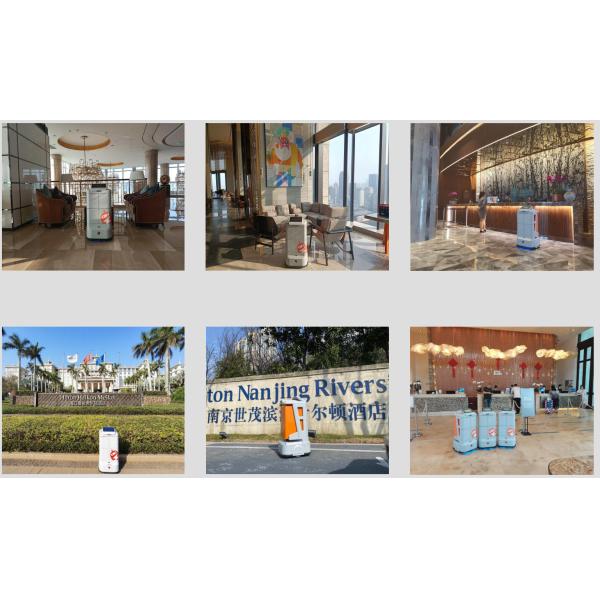 Cute Smart Hotel Delivery Robot Climb 10 Degrees Room Service Robot Video Support