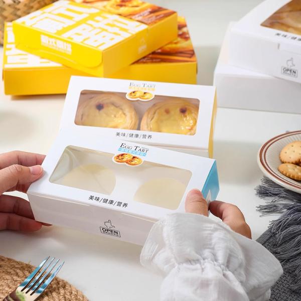 Professional Egg Tart Box Cake Packaging Boxes with Matt Lamination and Offset Printing