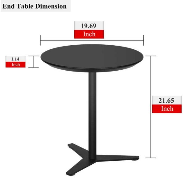 H21.65 Inch ABS Top Side Round Coffee Bedside Table For Livingroom