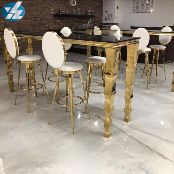 Round Back High Stool Bar Pub Table Chair Set Stainless Steel