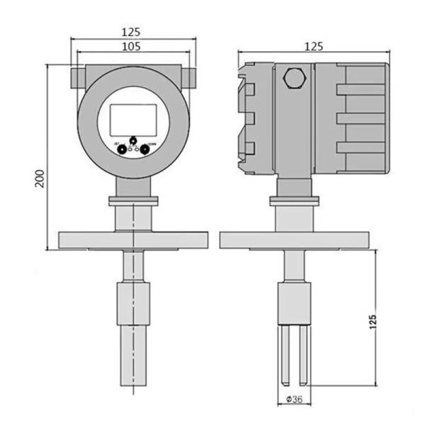 Explosion Proof Insertion Digital Online 420mA RS485 Tuning Fork Density Meter for Accurate Slurry Density Measurement in Pipelines and Tanks