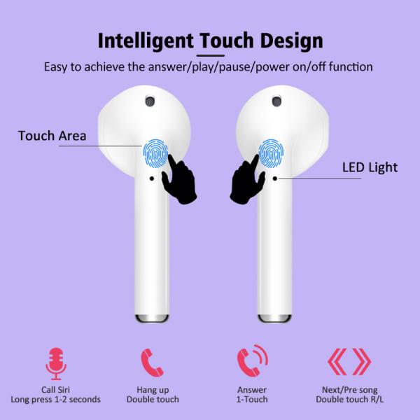 Bluetooth Earphones Best Earbuds Wireless Smart Touch Panel with HD Voice for Running
