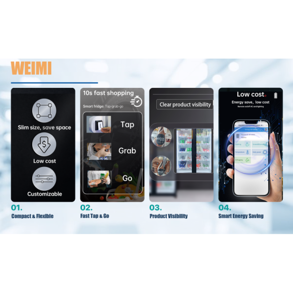 WEIIMI Smart Fridge Healthy Food Vending Machine With Card Reader