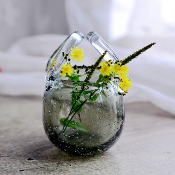 Transparent Custom Hemispherical Glass Flowerpot