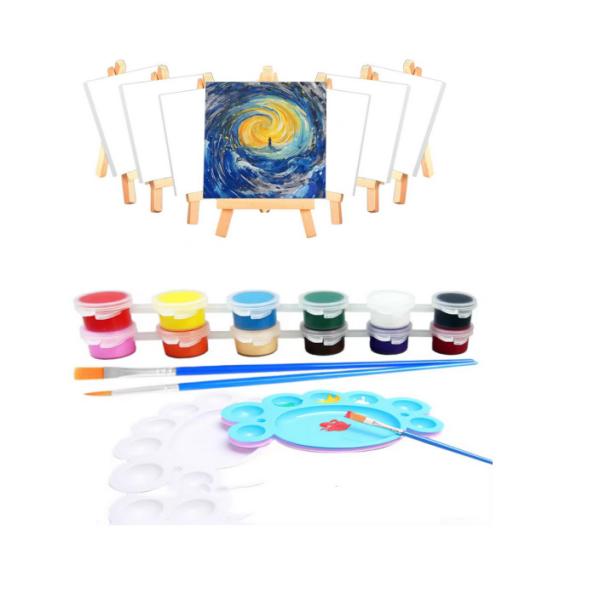 Kids Adults Artists Beginners Canvas Painting Kits With Palettes And Brushes OEM
