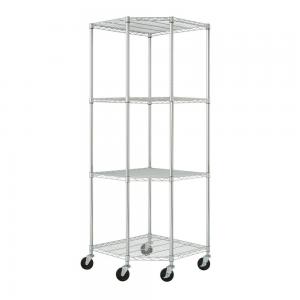 Zinc Plated Home Wire Shelving , 4 Layers Wire Mesh Shelving Systems