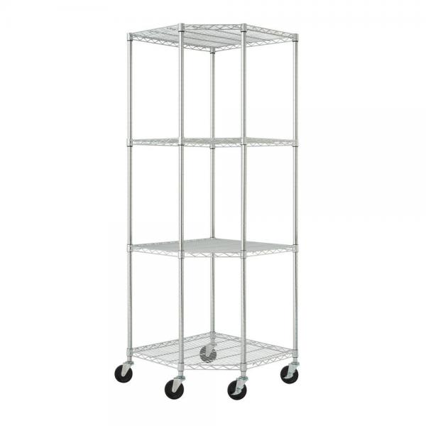 Quality Zinc Plated Home Wire Shelving , 4 Layers Wire Mesh Shelving Systems for sale