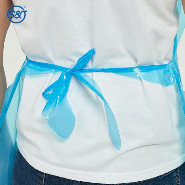 Food Industry Disposable Waterproof Aprons 4 Color PE Disposable Apron