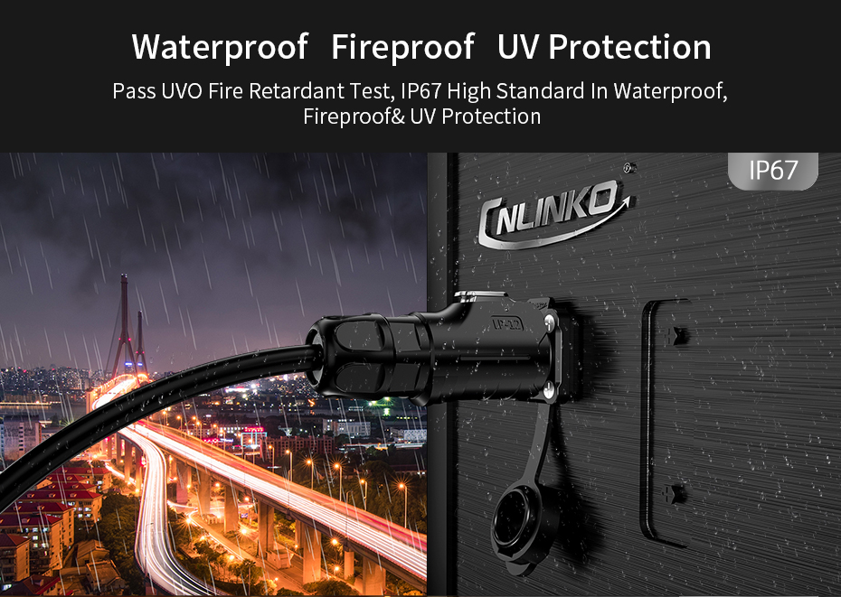 Cnlinko M12 IP68 Waterproof Quick Locking 6 Pin Plug and Socket Panel Mount Connector