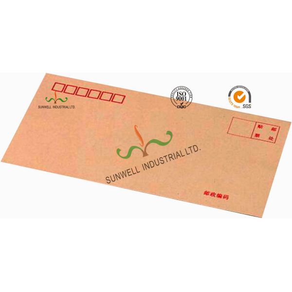 Standard Size Kraft Paper Custom Printed Envelopes With UPC Barcode Printing Edge