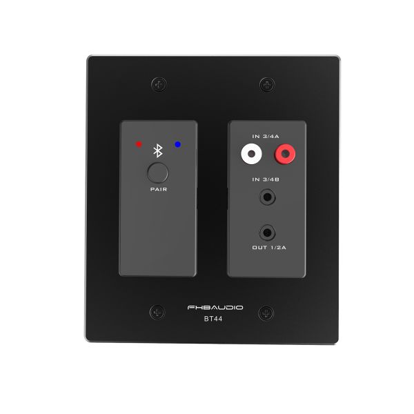 Aluminum Bluetooth 3.5 Mm Audio Wall Plate RCA*2 And TRS*1 Stereo Input