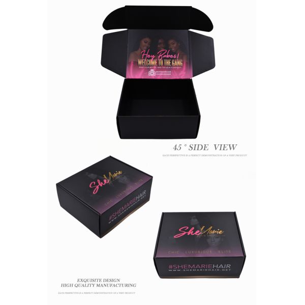 Custom Logo Corrugated Beauty Subscription Box For Hair Extensions Packaging