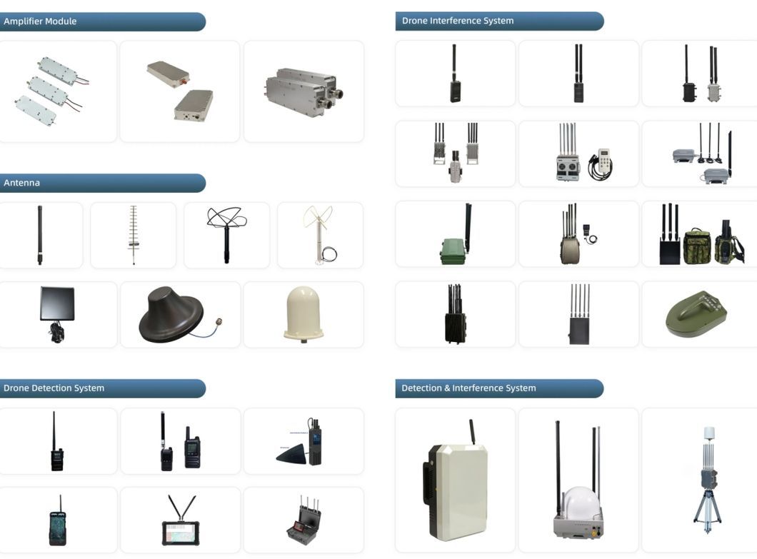 150W 3-Band 700-1100MHz Stationary Anti Drone System