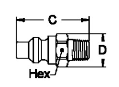 Compressed Air 103 Bar Brass Pneumatic Quick Coupling