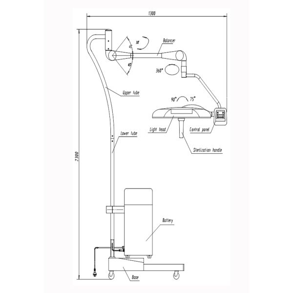 Hospital 40000 lux Shadowless LED Operating Light 70cm Medical Operating Light