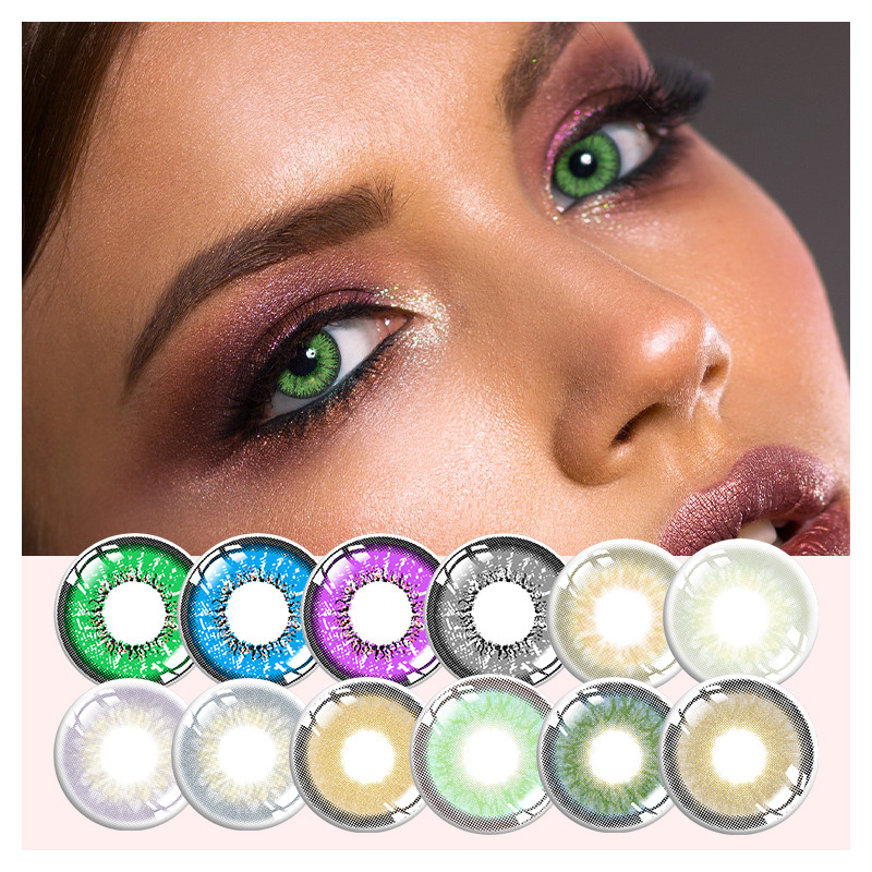 Custom 1 Day Coloured Grey Purpel Amber Tinted Contact Lenses For Light Eyes