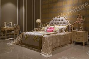 China Neo Classical Bed Kingbed Solid wood Bed factory bedroom furniture high quality FFB-101N on sale