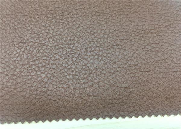 Quality Home Furnishing Brown Faux Leather Fabric Fire - Retardant 0.8 Mm Thickness for sale