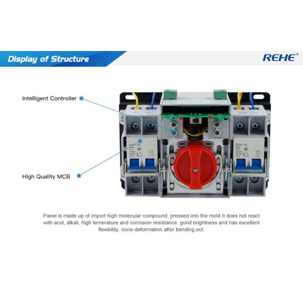 RHQ1 single phase changeover switch63A Dual Power Automatic transfer Switch