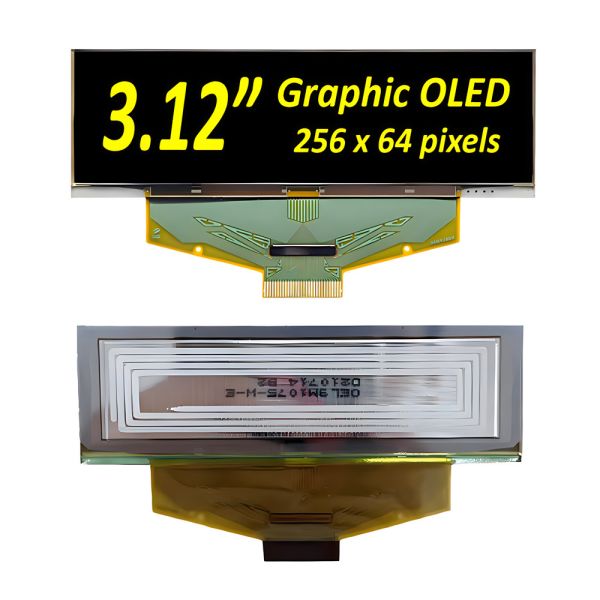 3.12 Inch Industrial Grade OLED Display Module- 256x64 Pixels, 30-Pin with SPI, I2C Interfaces
