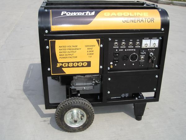 Quality 3 Phase Open Type Copper Wire 15HP Home Gasoline Generator With Handles And Wheels for sale