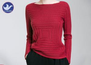 Buy cheap Boat Neck Womens Knit Pullover Sweater Square Knitting Pattern Clothing product