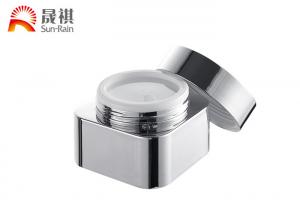 China Silver Aluminum Pmma Empty Cream Jars ,  Packaging Cosmetic Storage Containers on sale