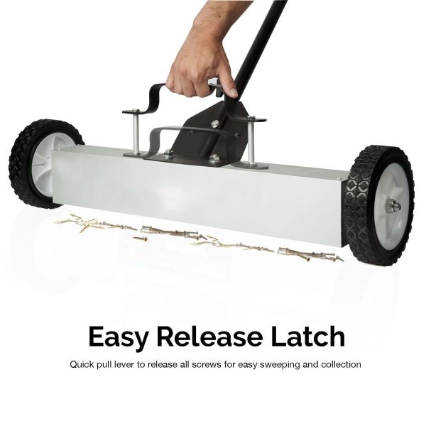 Convenient Push-Type Magnetic Pick Up Sweeper with 30-50 Lbs Pull Force and Wheels