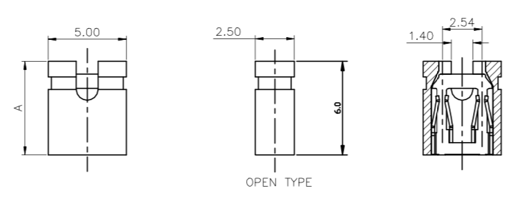 Colorful 2.54mm Mini Jumper Connector / Open Type Header Shunt With Height 6.0mm