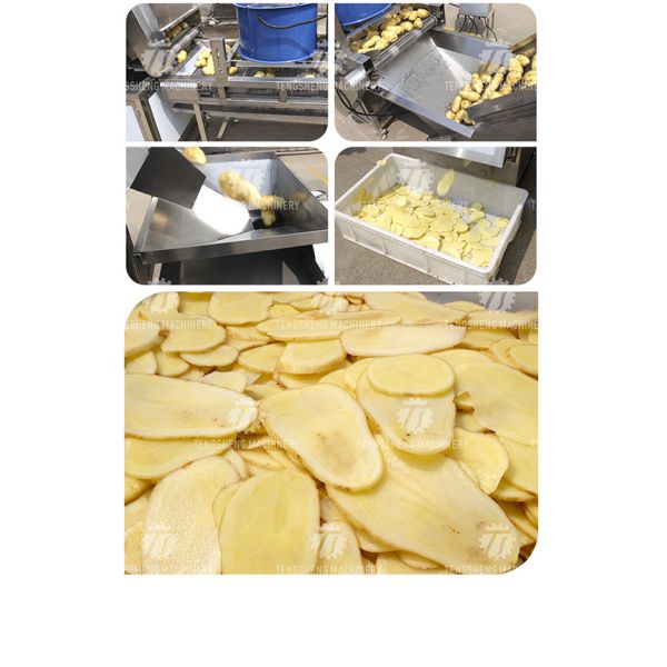 380V Fruit And Vegetable Processing Line Sweet Potato Picking Hair Roller Bubble Cleaning Drying Cutting Machine